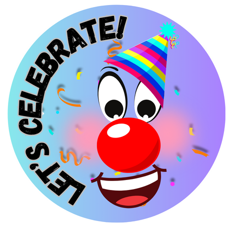 STICKERS WW006 Celebrate Clown Sticker 200 ct. NEW