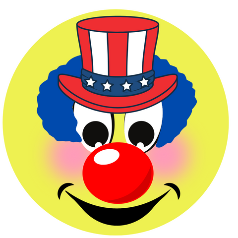 STICKERS WW002 Uncle Sam Smiley Clown Face New Style 200 ct. NEW