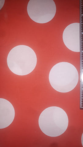 Fabric - Red with large red dots