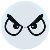 Betallatex 5" Round angry eyes balloons white