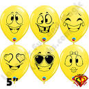 Qualatex Balloon 5" Round emojis by Juan Gonzales 100ct