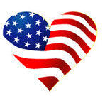 STICKERS AA133 Patriotic Heart 200 ct