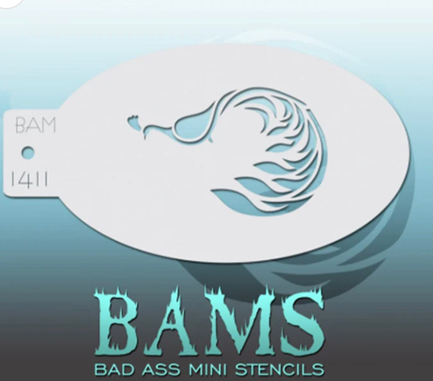 Bad Ass Mini Stencils Bam1411 Peacock