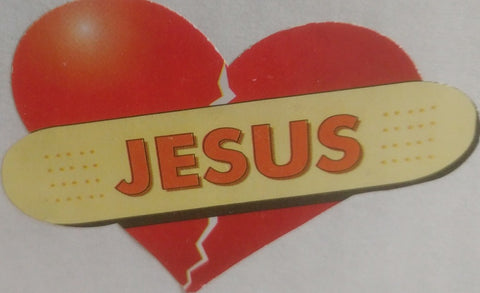 STICKERS S022   Jesus Bandaid Heart (discontinued)