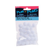 Balloon stuffing white pom poms 1/2" (25 ct)