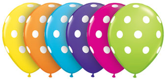 Qualatex 11" Round Balloon Polka Dot Tropical