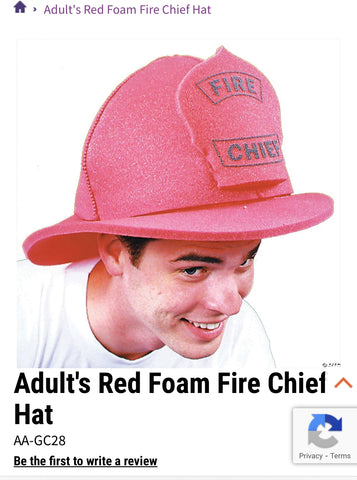 Foam Fire Chief Hat