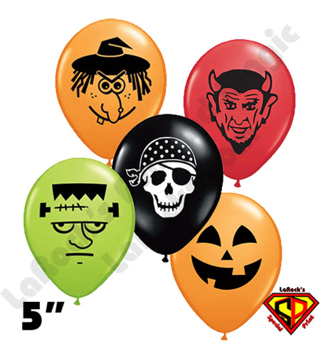 5” Spooky Face Halloween Assortment 100ct