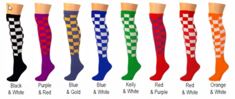 Socks - Knee Socks Checkered