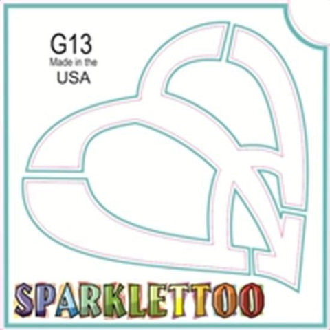 Tattoo Stencils 10 Pack<br>G013 - Peace Heart