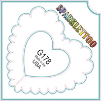 Tattoo Stencils 10 Pack <br> G178 - Ruffled Heart