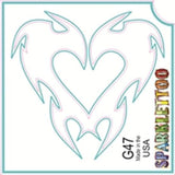 Tattoo Stencils 10 Pack<br>G013 - Peace Heart