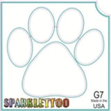 Tattoo Stencils 10 Pack<br>G007 - Paw Print