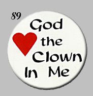 STICKERS BB0089   God Loves the Clown In Me