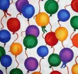Fabric - party balloons on White