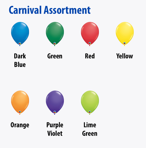 Balloons - Round 5" Carnival Assortment