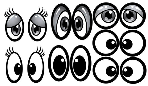 STICKERS AA141   Black & White Eyes